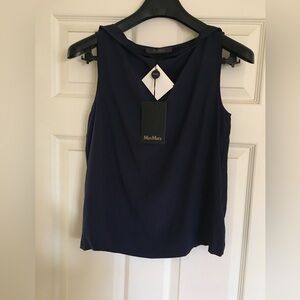 NWT! Max Mara Pianoforte Tago top, Navy size 6.